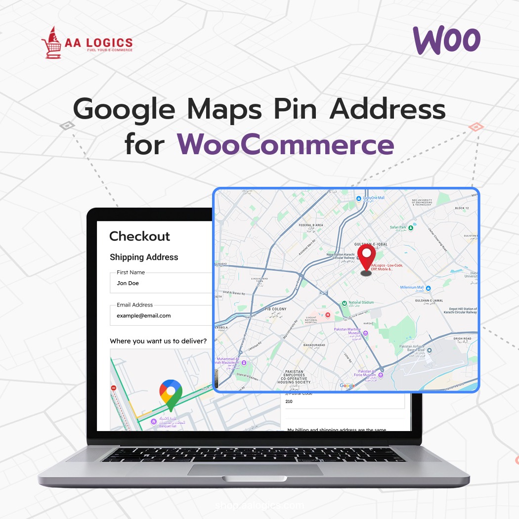 Google Map Pin Address For Woocommerce